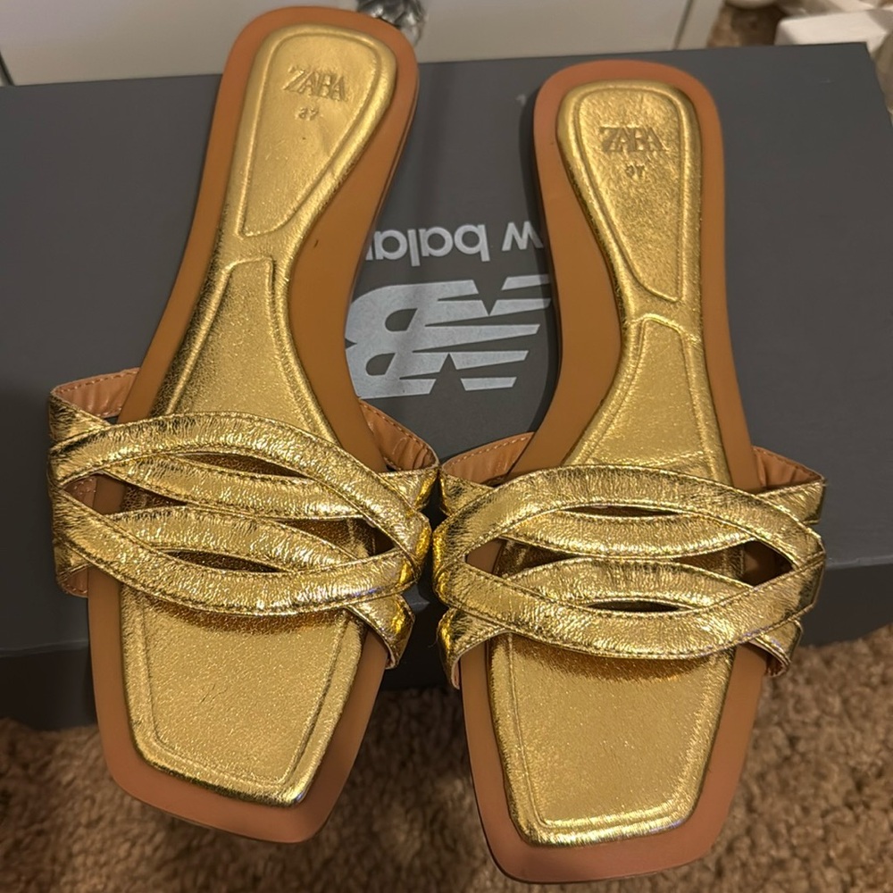 Gold Zara sandals